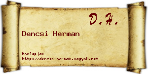 Dencsi Herman névjegykártya